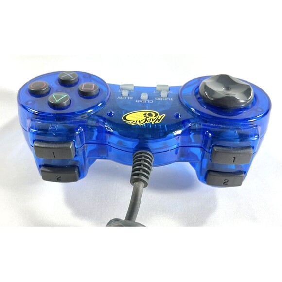 PlayStation Mad Catz Video Game Digital Controller Transparent Blue 8002 Tested - Picture 8 of 11